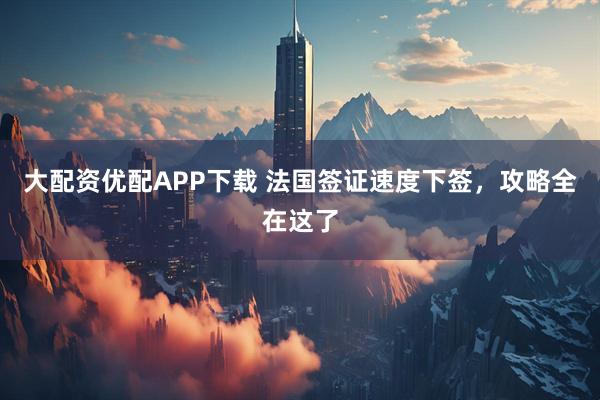 大配资优配APP下载 法国签证速度下签，攻略全在这了